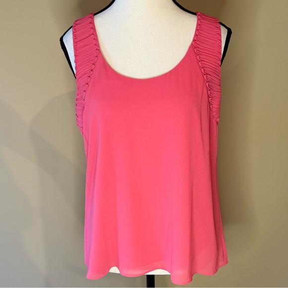 Naked Zebra Blouse Coral Sleeveless Lined Armpit Accents Flowy Women's Size M - Picture 10 of 12